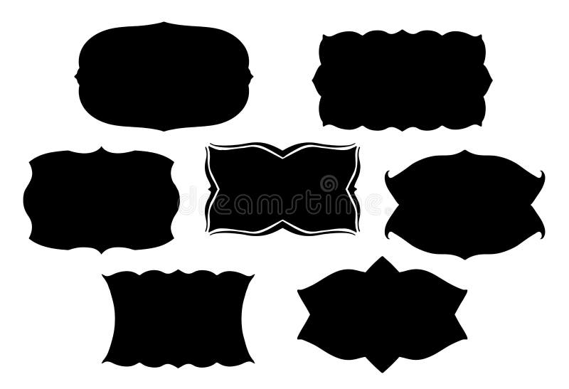 Fancy Labels or Tags with Symmetrical Borders and Vintage Retro Style Stock  Vector - Illustration of blank, antique: 84821040
