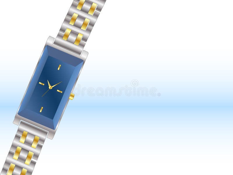 Fancy watch. A fancy women's watch with a blue face stock illustration