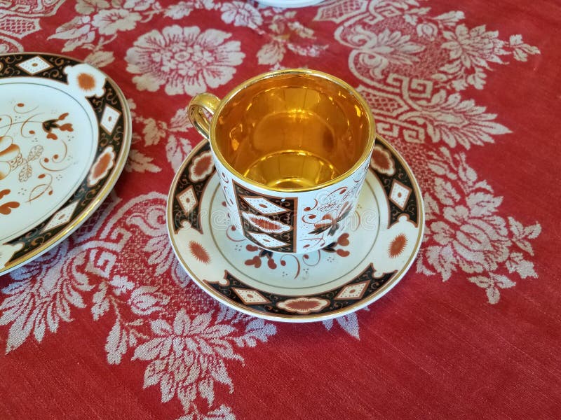 Fancy Cup & Saucer Isolated on a Table Stock Photo Image of spring