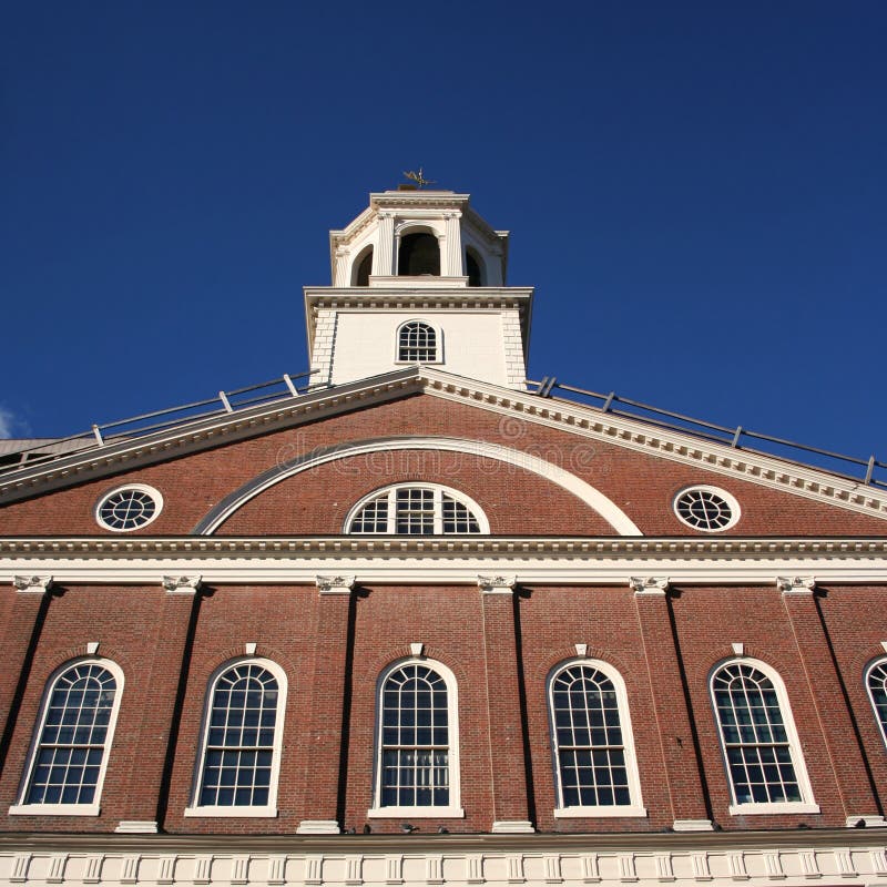 Faneuil Hall and Samuel Adams Statue Boston Massachusetts Editorial