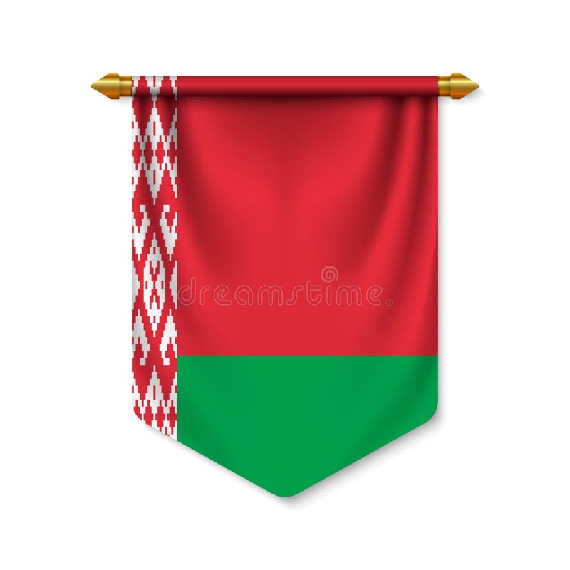 fanion 3d r?aliste avec le drapeau illustration de vecteur fanion 3d r?aliste avec le drapeau illustration de vecteur