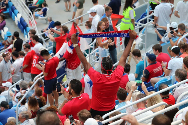 Fans de coupe du monde du Panama Angleterre - 2018 image stock Fans de coupe du monde du Panama Angleterre - 2018 image stock