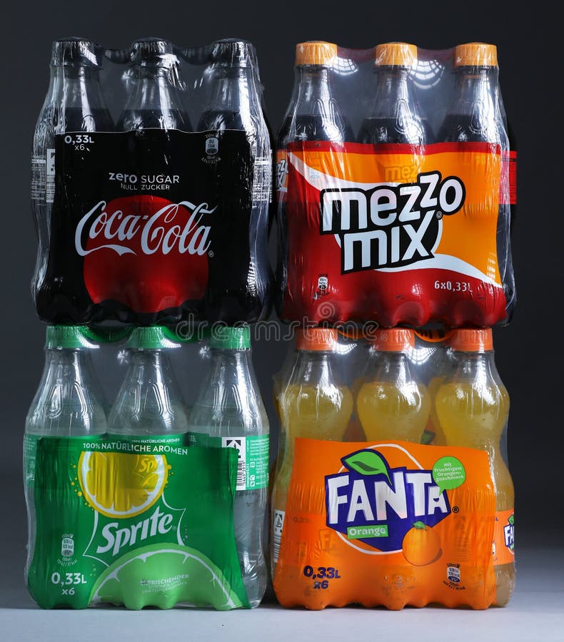 Fanta, Cola, Sprite and Mezzo Packs of Drinks Editorial Photo - Image of caps, cola: 123725396