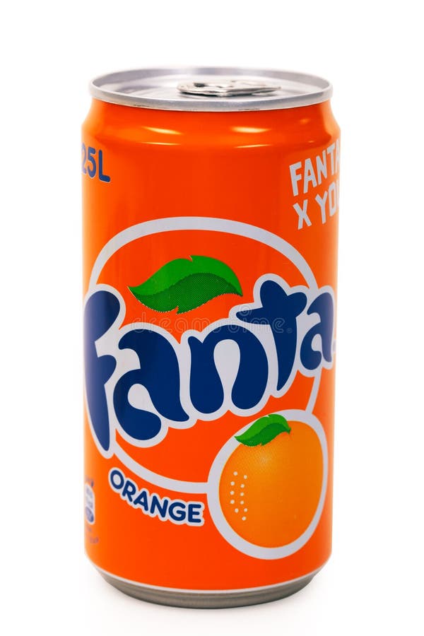 Fanta Alkoholfreies Getränk Orange Limonade in Der Dose Isoliert Auf ...