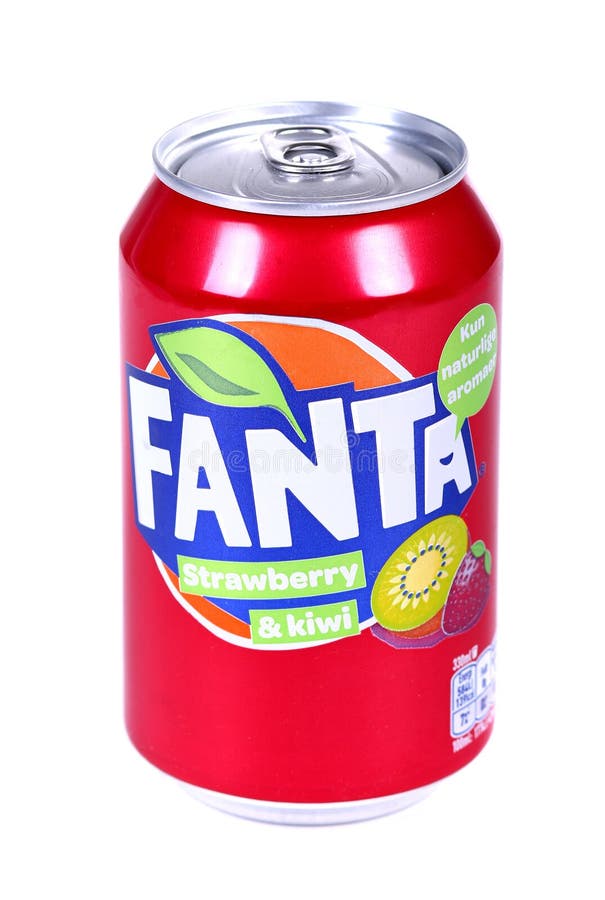 Fanta Strawberry y kiwi fotografía editorial. Imagen de insignia