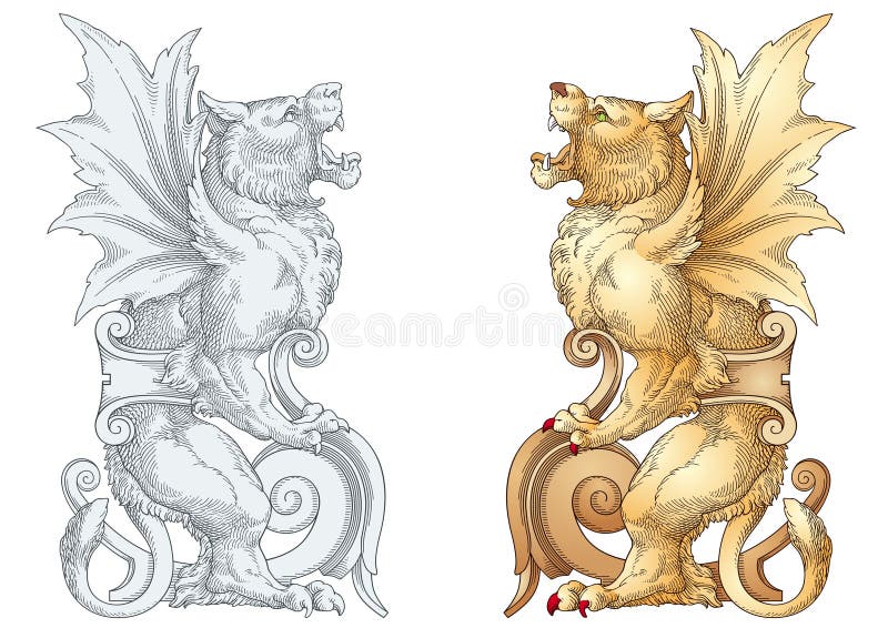 Fantasidjur stock illustrationer Fantasidjur stock illustrationer