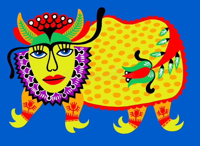 Fantasidjur Ukrainsk traditionell målning vektor illustrationer Fantasidjur Ukrainsk traditionell målning vektor illustrationer