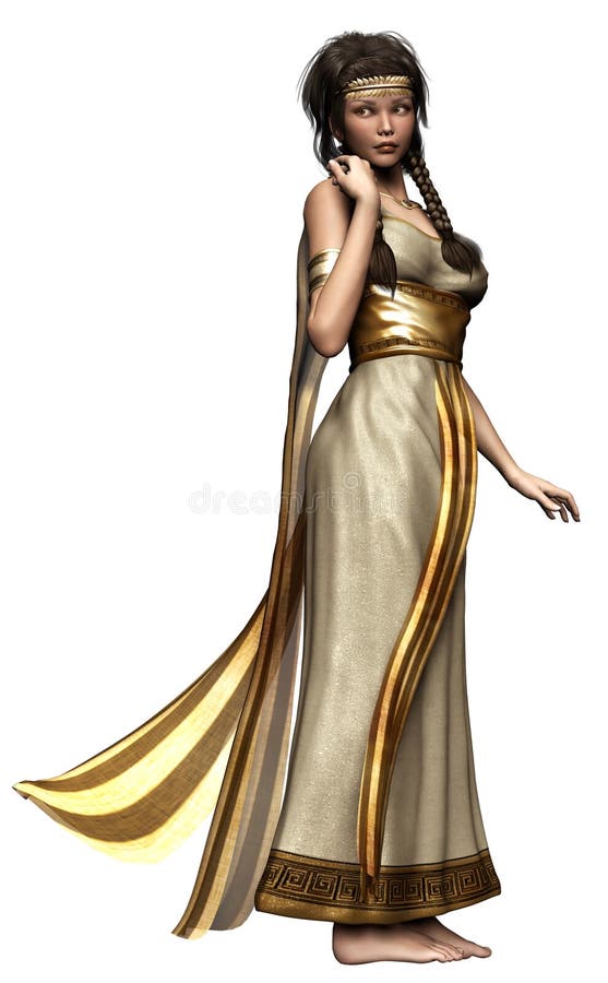 3D render of a fantasy girl in an ancient Greek dress. 3D render of a fantasy girl in an ancient Greek dress