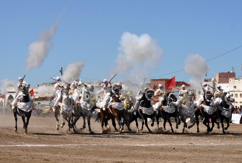 Fantasishow i Marocko-Safi Marocko royaltyfri bild Fantasishow i Marocko-Safi Marocko royaltyfri bild