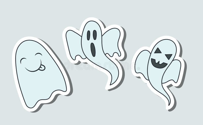 Vetores de Kawaii De Desenho Animado Fantasma Isolado e mais