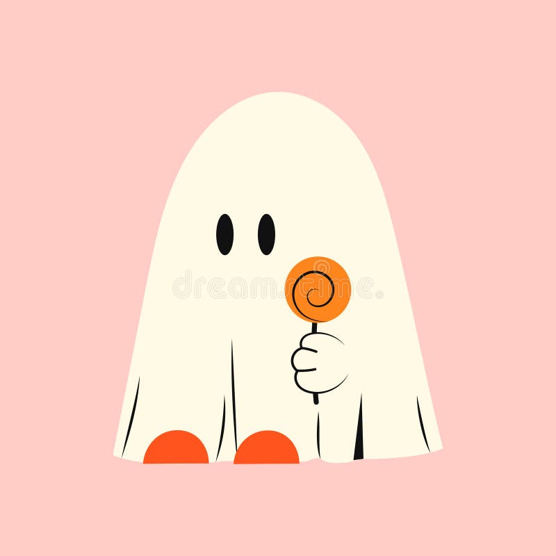 Fantasma De Halloween Com Mãos Levantadas. Fantasma Kawaii Em Roupas  Brancas. Desenho Místico Do Monstro Kawaii Ilustração do Vetor - Ilustração  de branco, feriado: 254461412