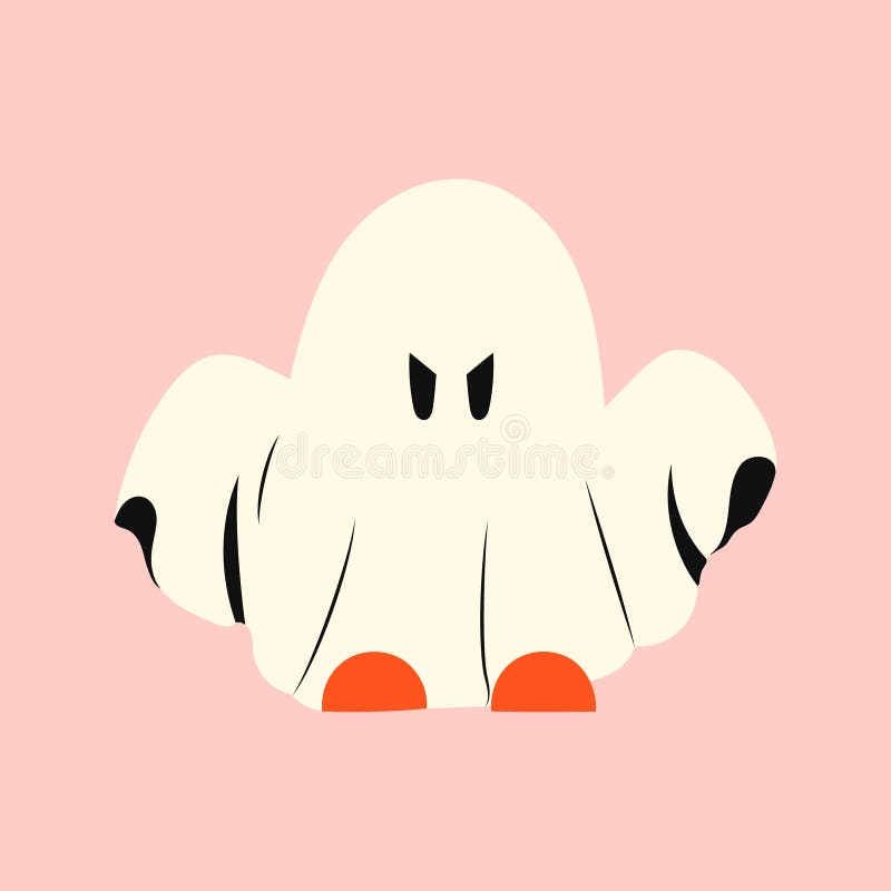 fantasma de halloween com abóbora. fantasma kawaii em roupas brancas e  vara. conceito de desenho místico de monstro kawaii. ilustração vetorial  plana isolada com abóboras e elementos de férias. 11193890 Vetor no