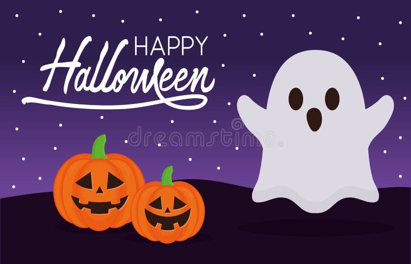 Design De Desenho Animado Fantasma, Halloween Feriado Horror Assustador  Celebração Outono Escuro E Festa Tema Ilustração Vetorial Royalty Free SVG,  Cliparts, Vetores, e Ilustrações Stock. Image 135327136