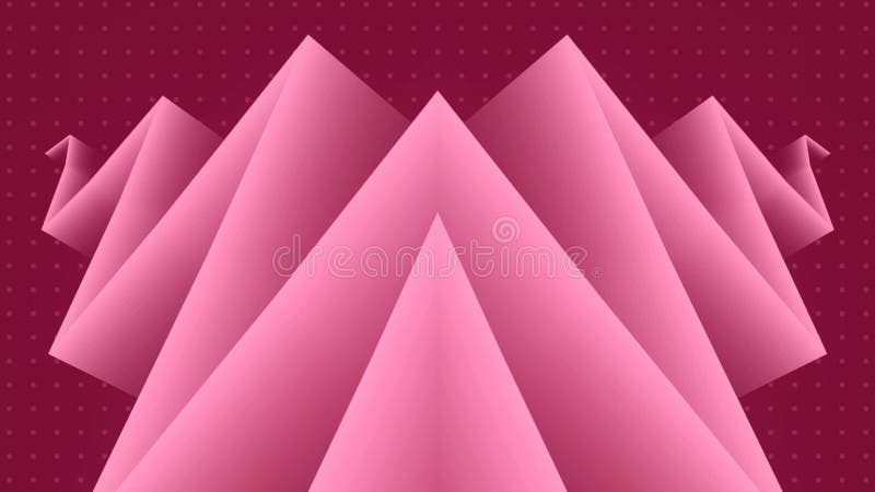3d rendering seamless loop animation with endlessly moving pink zigzag pattern vector illustration