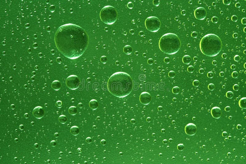 Fantastic Green Drops of Water on Glass Stock Photo - Image of drops ...