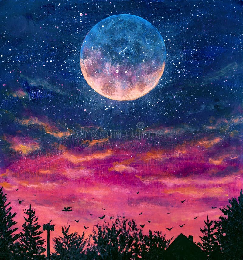 Top 50+ imagen moon painting background - Thpthoanghoatham.edu.vn