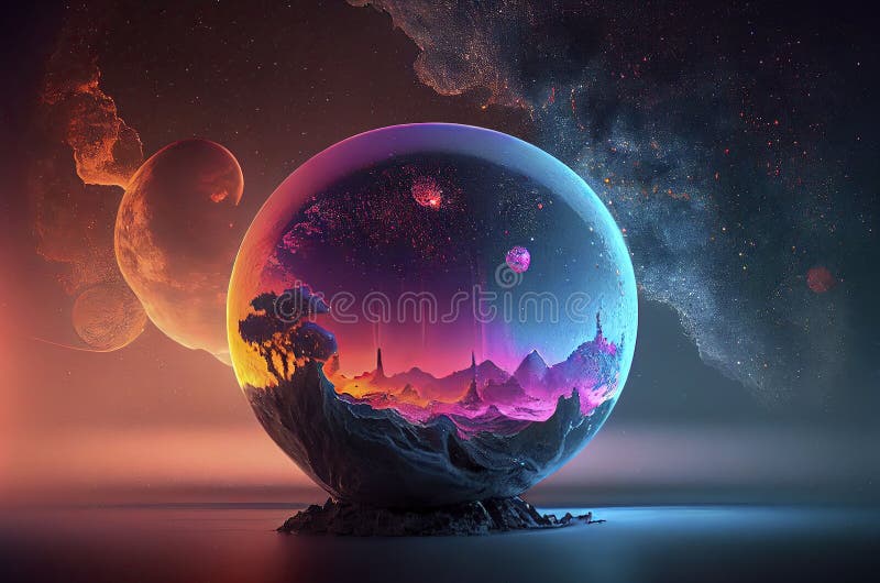 Fantastic Neon Colors, Magical Lights in the Galaxy. Generative