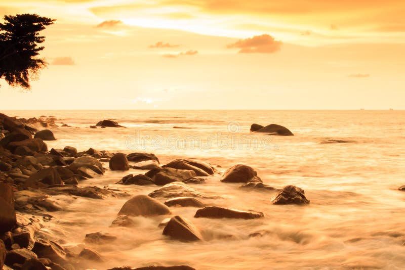 Fantastic scenery seascape on summer dusk, colorful clouds and sunset sky royalty free stock photo Fantastic scenery seascape on summer dusk, colorful clouds and sunset sky royalty free stock photo