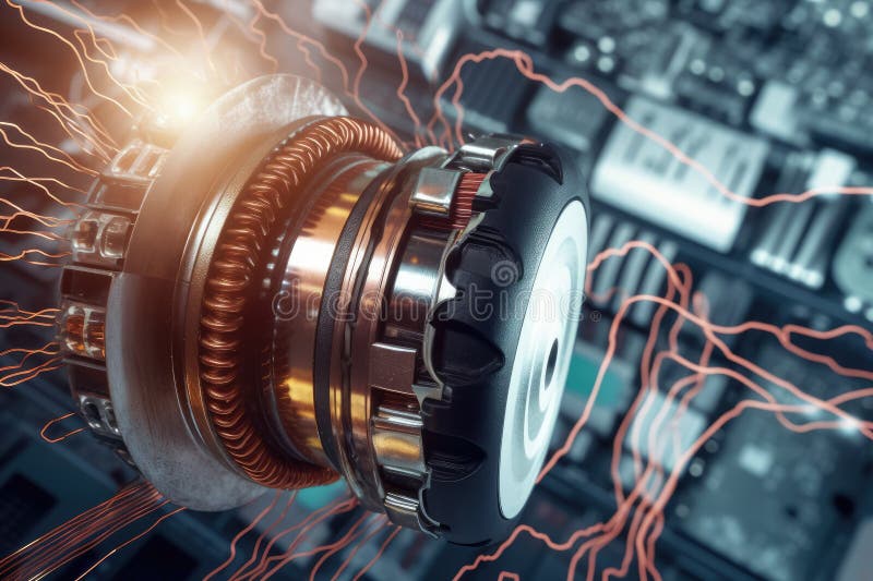 Fantastic sparkling devisce of the future. Generative AI stock images