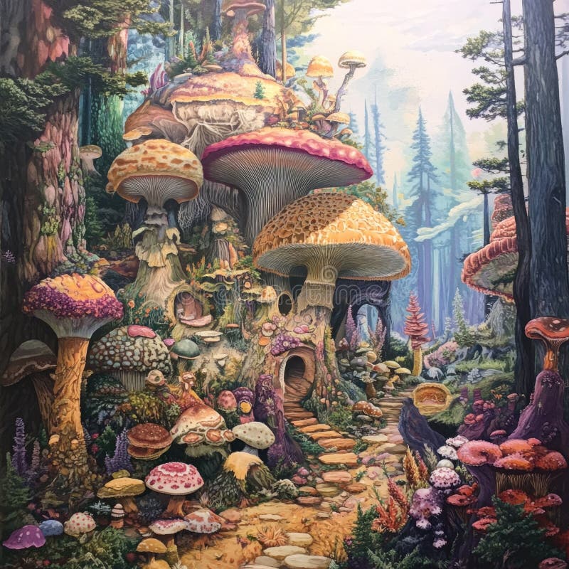 Fantastyczny Grzyb Forest obraz stock