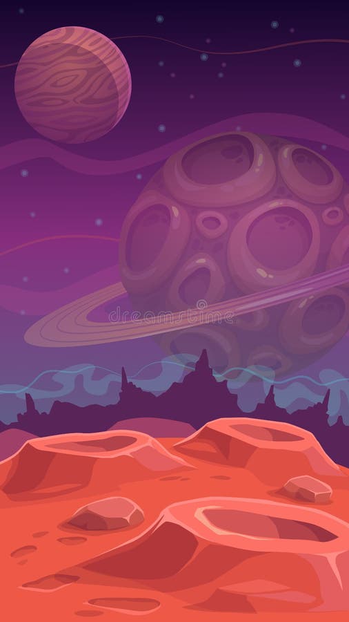 Fantastyczny obcego krajobraz ilustracja wektor