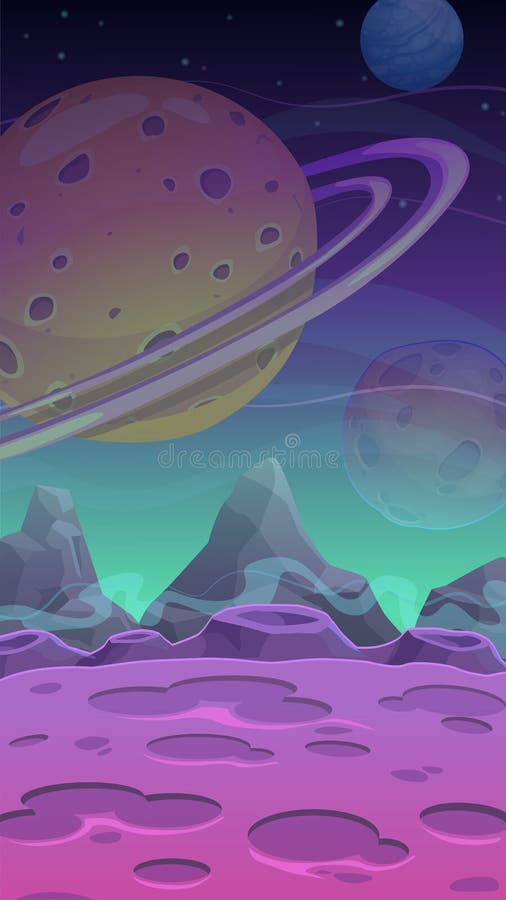 Fantastyczny obcego krajobraz ilustracja wektor