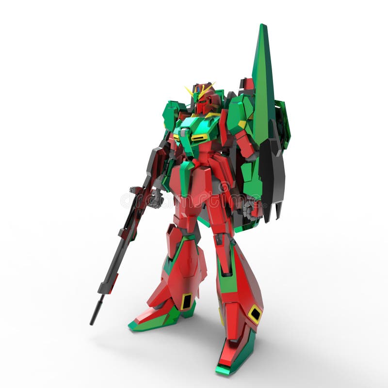 Fantastyka naukowa ?o?nierza mech pozycja na bia?ym tle Militarny futurystyczny robot z zieleni? i szaro?? barwimy metal Mech kon ilustracji Fantastyka naukowa ?o?nierza mech pozycja na bia?ym tle Militarny futurystyczny robot z zieleni? i szaro?? barwimy metal Mech kon ilustracji