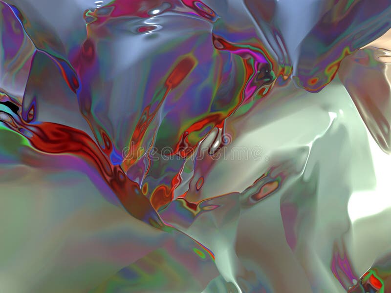 Fantasy alien distorted colorful object surface