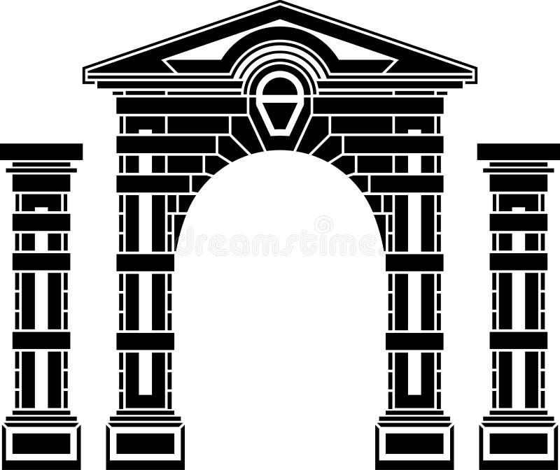 Fantasy arch and columns royalty free illustration