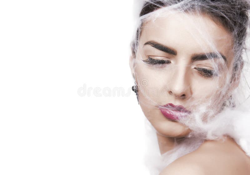 Fantasy beauty portrait. Of a woman, isolated on white Fantasy beauty portrait. Of a woman, isolated on white