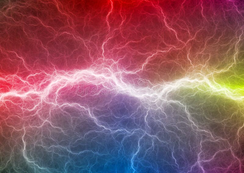 Fantasy colorful blue lightning stock illustration