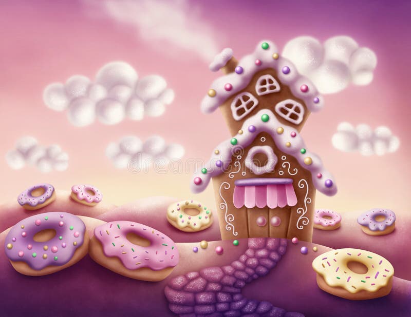 Fantasy colorful houses stock illustration