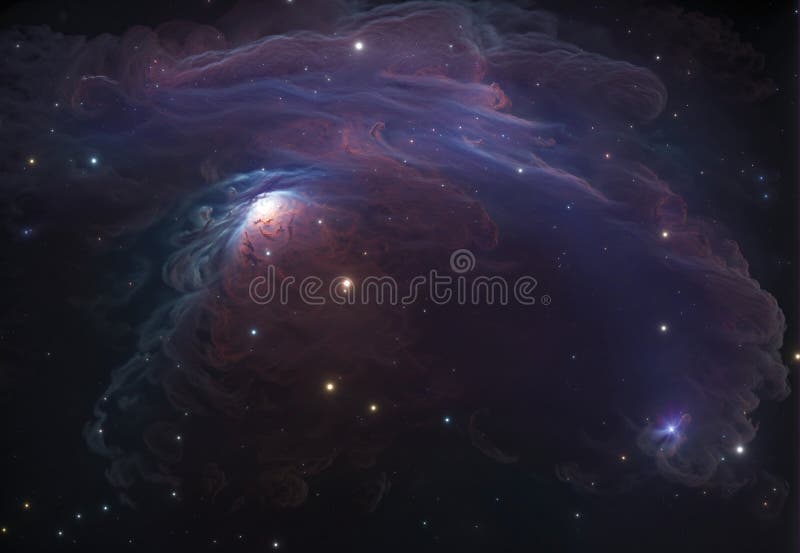Fantasy colorful space nebula. Giant interstellar cloud with stars royalty free illustration