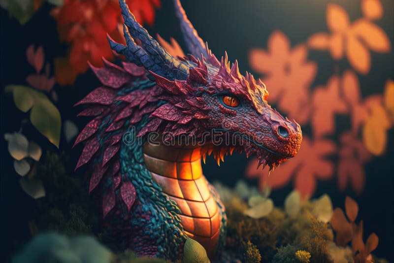 Red Dragon Head Digital Painting Stock Illustration - Download Image Now -  Dragon, Red, Fantasy - iStock