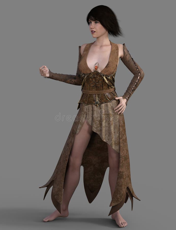 Fantasy female character stock illustration