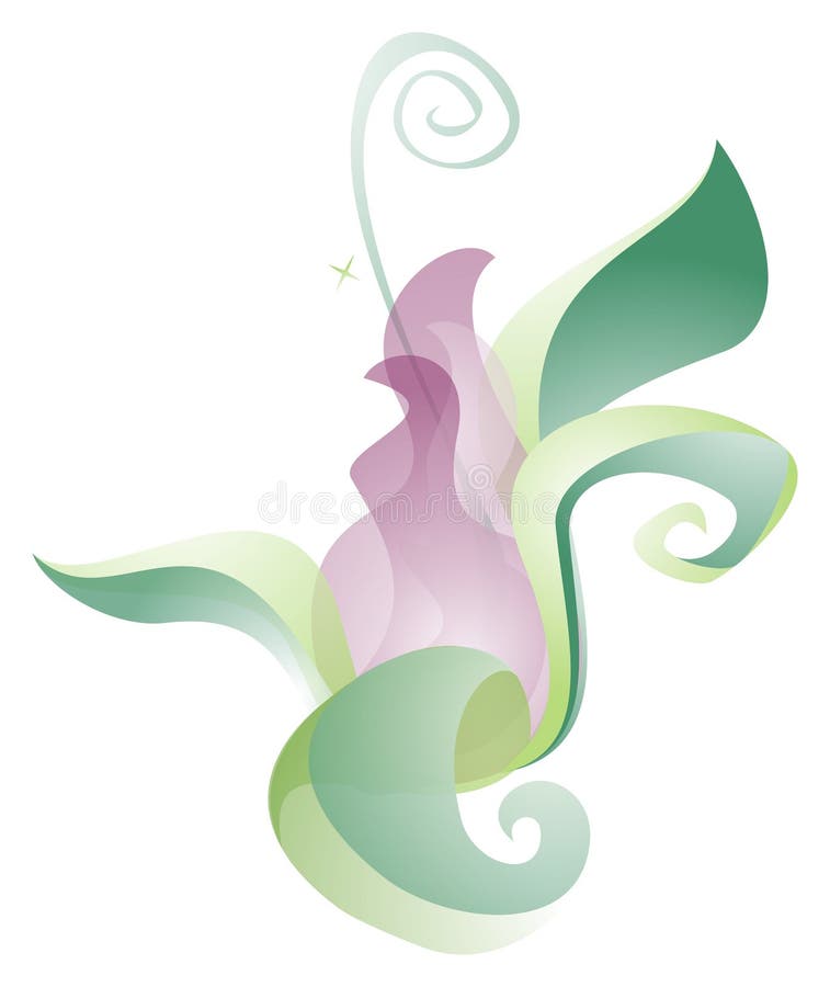 Illustration of fantasy flower on white background. Cartoon chop illustrations