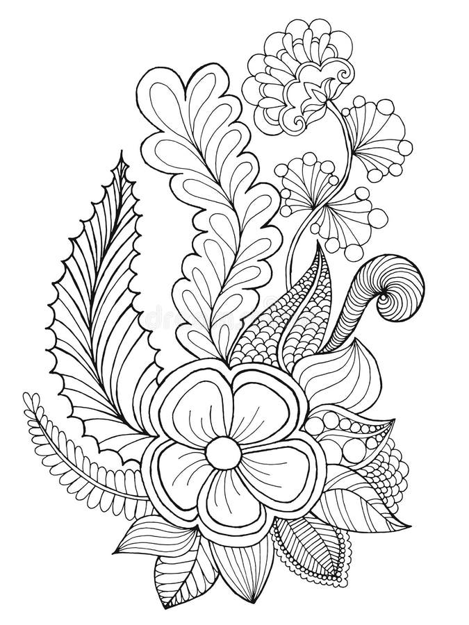 Colouring Page With Flowers Stock Illustration - Download Image