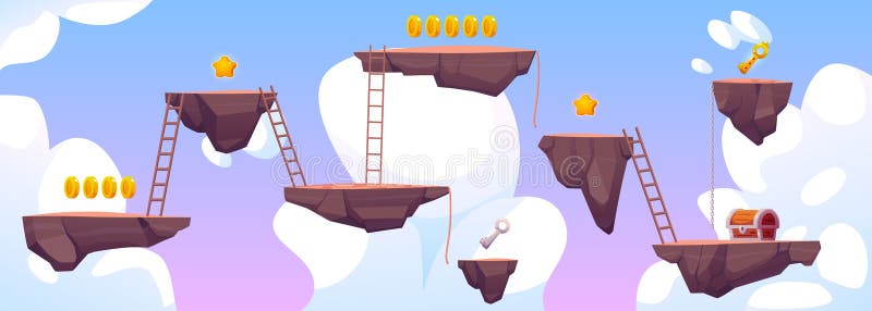 Fantasy game level vector illustration royalty free illustration