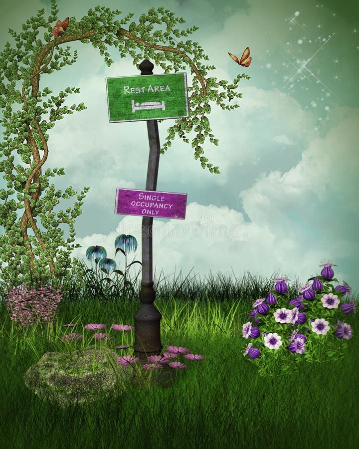 Fantasy garden background stock illustration. Illustration of magical ...