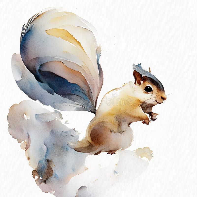 Fantasy illustration of a flying squirrel with wings and a magic wand AI Generated design for Instagram, Facebook wall painting