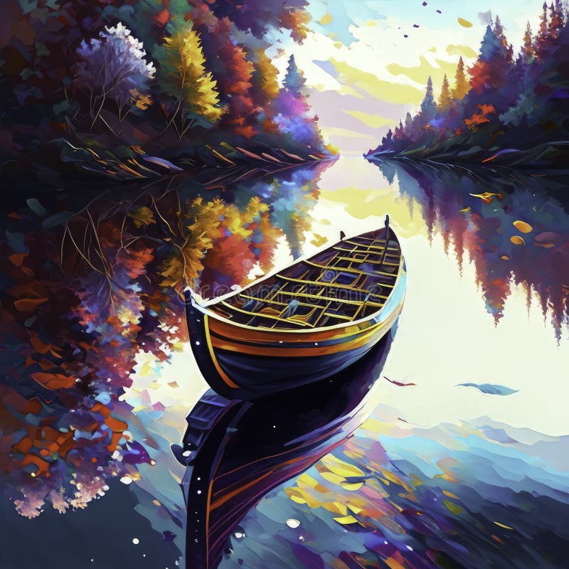 Fantasy Landscape With A Boat On The Water 3d Rendering Generative Ai Fantasy Landscape With A Boat On The Water 3d Rendering Generative Ai