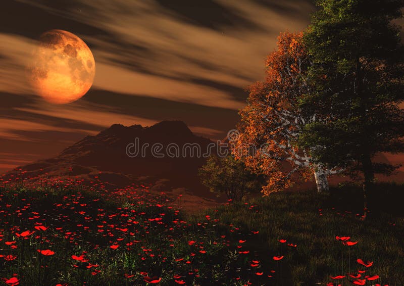 Fantasy landscape vector illustration