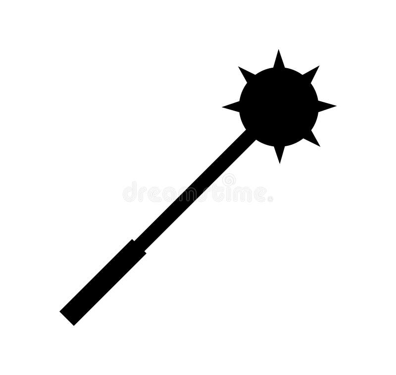 Medieval Mace Black And White Vector Graphic Stock Vector