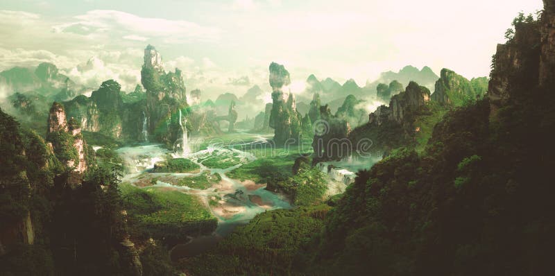 Fantasy natural environment royalty free illustration