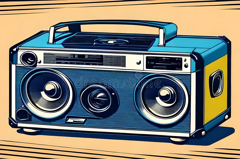 Fantasy retro stereo boom box royalty free illustration