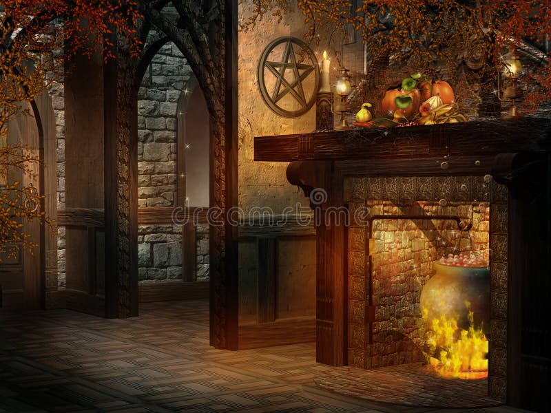 Fantasy room with fireplace and cornucopia