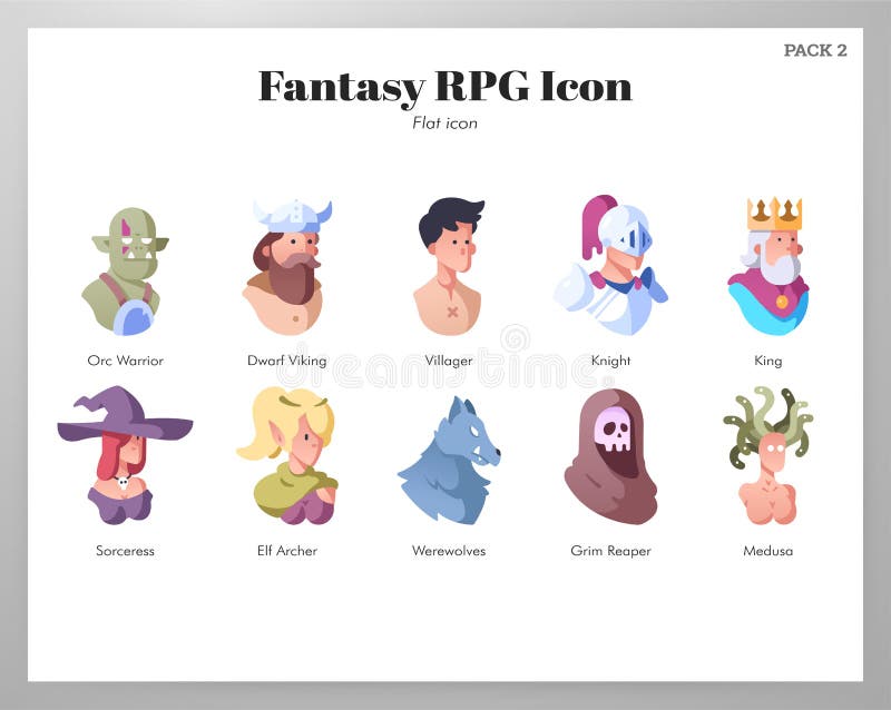 pics Rpg Icons Vector fantasy rpg icons flat pack stock
