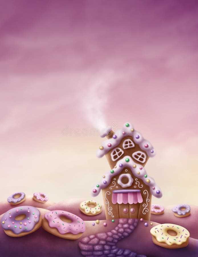 Fantasy sweet land vector illustration