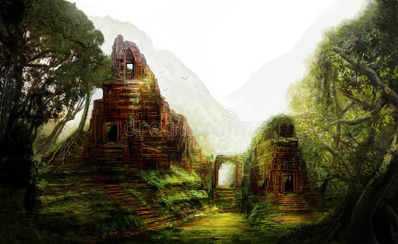 Fantasy temples in the jungles