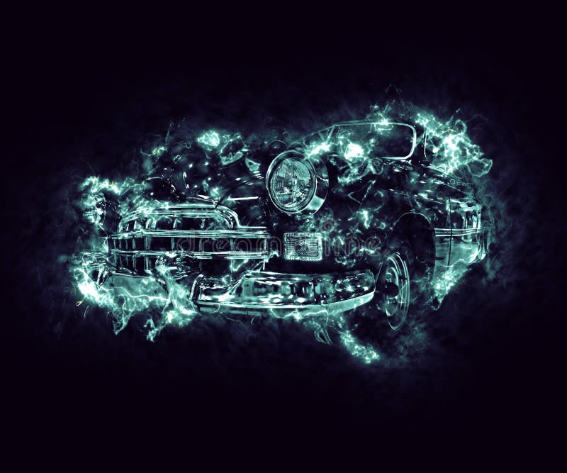 Fantasy vintage car stock illustration